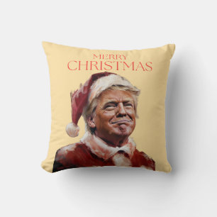 Funny Trump Santa Claus Christmas Card Cushion
