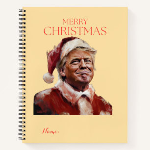 Funny Trump Santa Claus Christmas Card Notebook