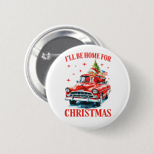 Funny Trump Santa Hat I'll Be Home for Christmas 6 Cm Round Badge