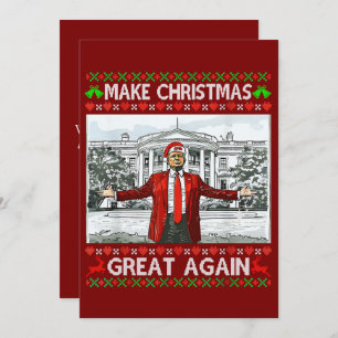 Funny Trump Santa Hat Make Christmas Great Again Holiday Card