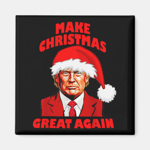 Funny Trump Santa Hat Make Christmas Great Again  Magnet