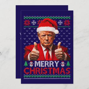 Funny Trump Santa Hat Merry Christmas Ugly Gift Holiday Card