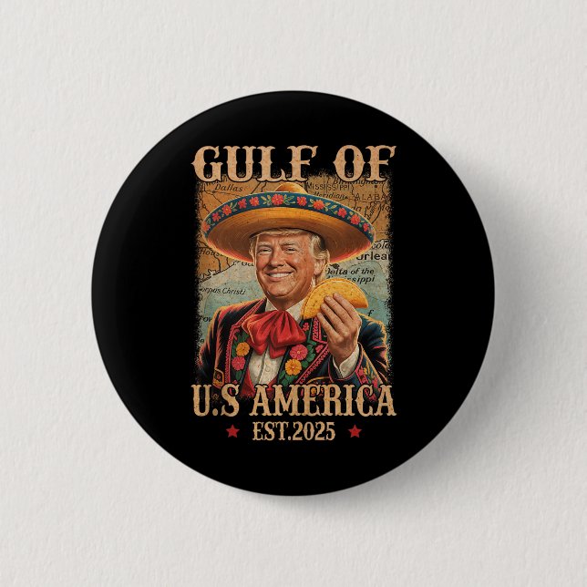 Funny Trump Shirt Americas Gulf Est 2025 Trump Mer 6 Cm Round Badge (Front)
