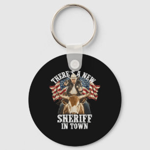 Funny Trump Shirt Cowboy Trump Merchandise Us Flag Key Ring