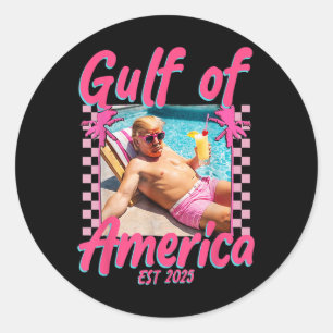 Funny Trump Shirt Gulf Of Us America Est 2025 _1  Classic Round Sticker