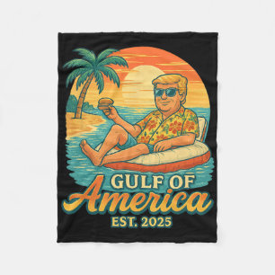 Funny Trump Shirt Gulf Of Us America Est 2025 1 Fleece Blanket