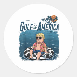 Funny Trump Shirt Gulf Of Us America Est 2025 4th  Classic Round Sticker