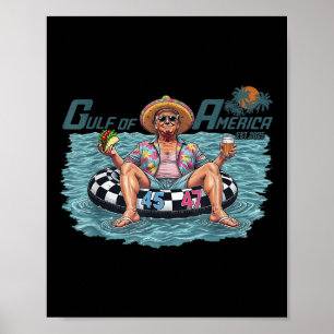 Funny Trump Shirt Gulf Of Us America Funny Kawaii  Poster