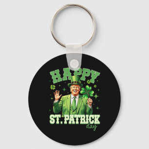Funny Trump St Patrick's Day Lucky Shamrock Irelan Key Ring