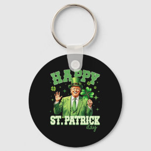 Funny Trump St Patrick's Day Lucky Shamrock Irelan Key Ring
