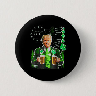 Funny Trump St Patricks Day We The People Us Flag  6 Cm Round Badge