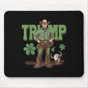 Funny Trump St Pattys Western Cowboy Trump Mouse Pad