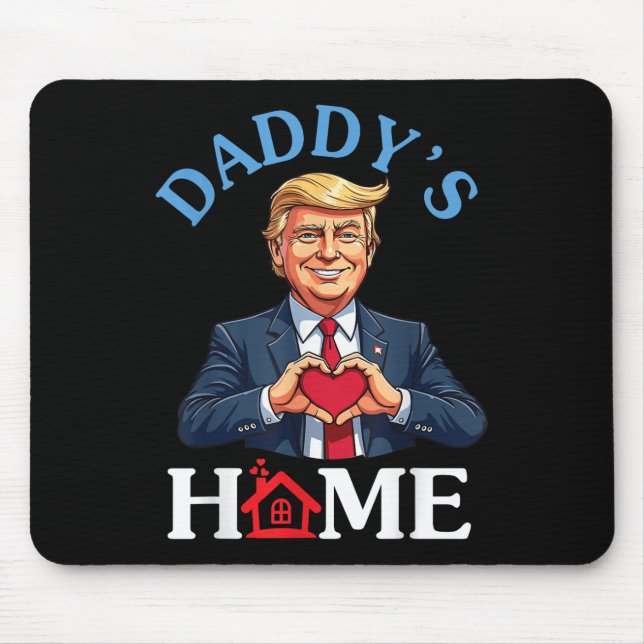 Funny Trump Style Heart Hands Daddy’s Home Father  Mouse Pad (Front)