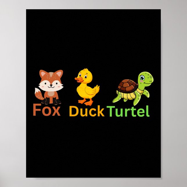 Funny Trump Subtle Fox Duck Turtle Cute Animal 1  Poster (Front)
