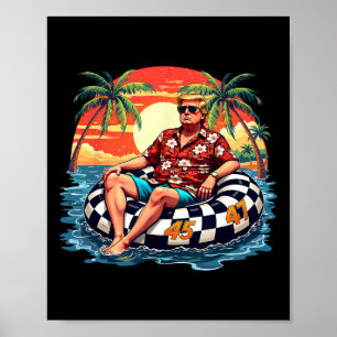 Funny Trump Summer 2025 Beach Tropical Funny Trump Poster