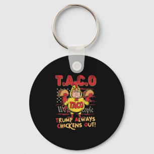 Funny Trump Taco Trump Always Chickens Out 16  Key Ring