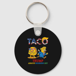 Funny Trump Taco Trump Always Chickens Out 17  Key Ring