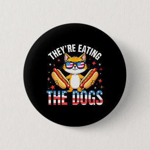 Funny Trump They Are Eating The Dogs The Cats The  6 Cm Round Badge