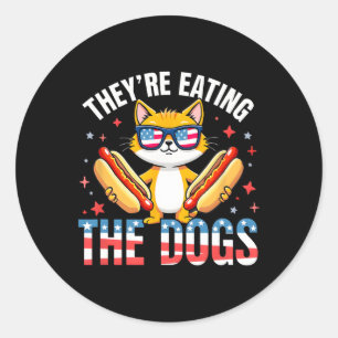Funny Trump They Are Eating The Dogs The Cats The Classic Round Sticker