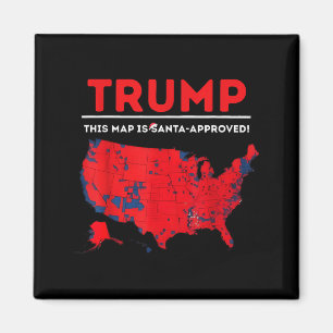 Funny Trump This Map Is Santa Approved Santa Chris Magnet