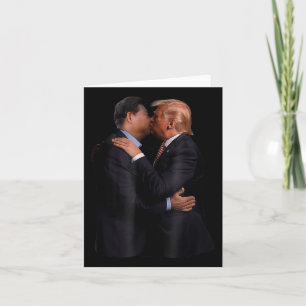 Funny Trump Usa President And China President Kiss Card
