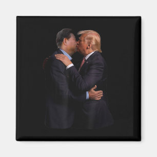 Funny Trump Usa President And China President Kiss Magnet