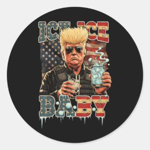 Funny Trump Vintage Ice Funny By Trump  Classic Round Sticker