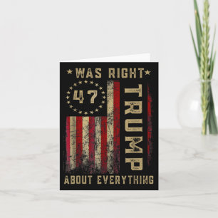 Funny Trump Was Right About Everything Vintage Us Card