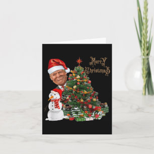 Funny Trump Wearing Santa Hat Merry Christmas Paja Card