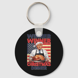 Funny Trump Winner Winner Christmas Dinner Santa A Key Ring