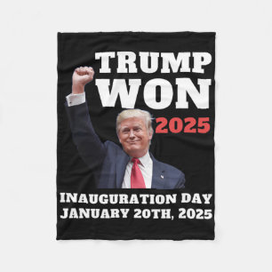 Funny Trump Won 2025 Inauguration Day Team Republi Fleece Blanket