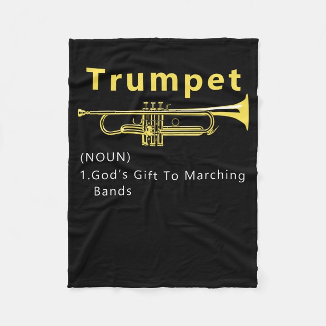 Funny Trumpet Gods Gift To Marching Band Fleece Blanket (Front)