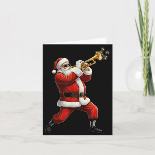 Funny Trumpet Santa Christmas Graphic Player Trump Card
