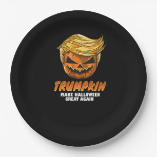 Funny Trumpkin  Make Halloween Great Again Easy Co Paper Plate