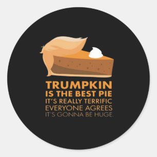 Funny Trumpkin Pie Classic Round Sticker