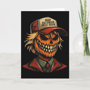 Funny Trumpkin Pumpkin Skeleton Make Halloween Gre Card