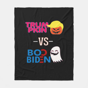 Funny Trumpkin Vs Boo Biden Halloween Design Class Fleece Blanket
