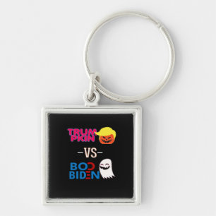 Funny Trumpkin Vs Boo Biden Halloween Design Class Key Ring