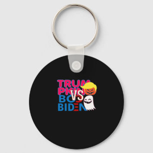Funny Trumpkin Vs Boo Biden Halloween Design Class Key Ring