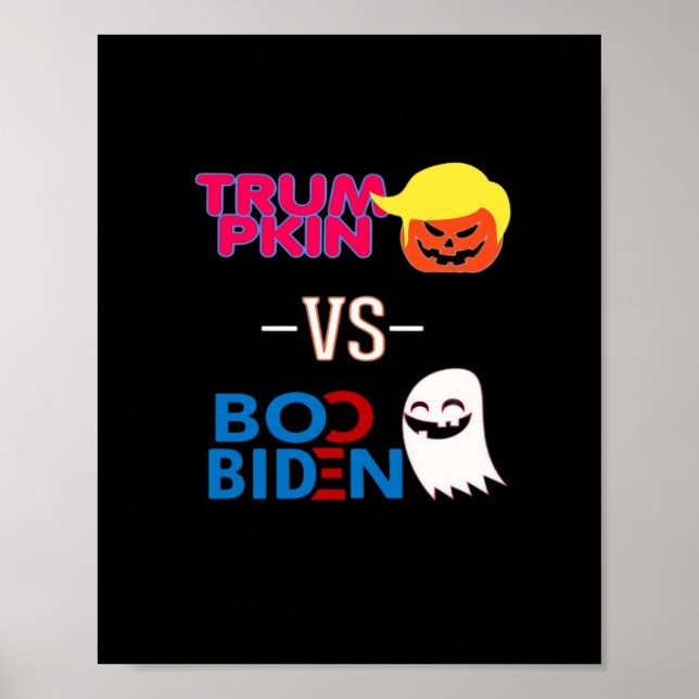 Funny Trumpkin Vs Boo Biden Halloween Design Class Poster (Front)
