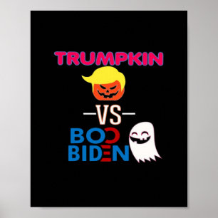 Funny Trumpkin Vs Boo Biden Halloween Design Class Poster