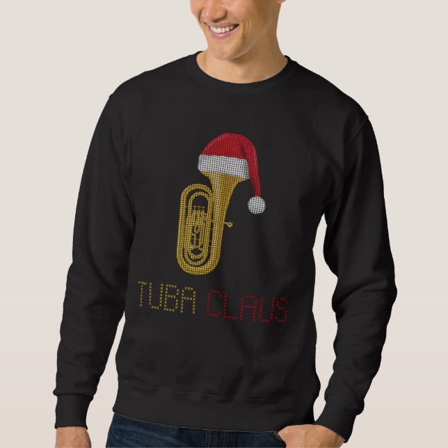 Funny Tuba Marching Band Christmas Sweater Shirt (Front)