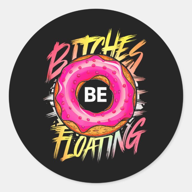 Funny Tubing es Be Floating Summer Float Classic Round Sticker (Front)