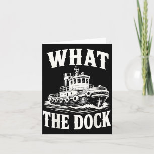 Funny tugboat captain harbour boat operator  card