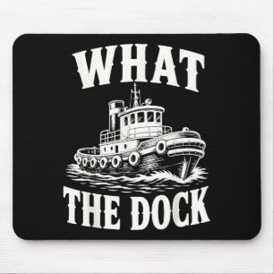 Funny tugboat captain harbour boat operator  mouse pad