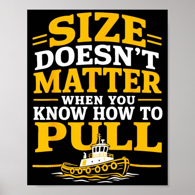 Funny tugboat captain harbour boat operator  poster (Front)