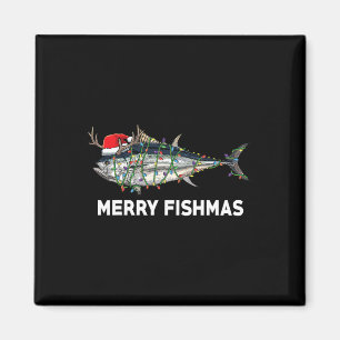 Funny Tuna Fish Christmas Santa Claus Xmas Fisherm Magnet