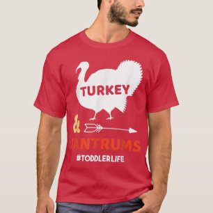 Funny Turkey and Tantrums Kids Thanksgiving T-Shirt