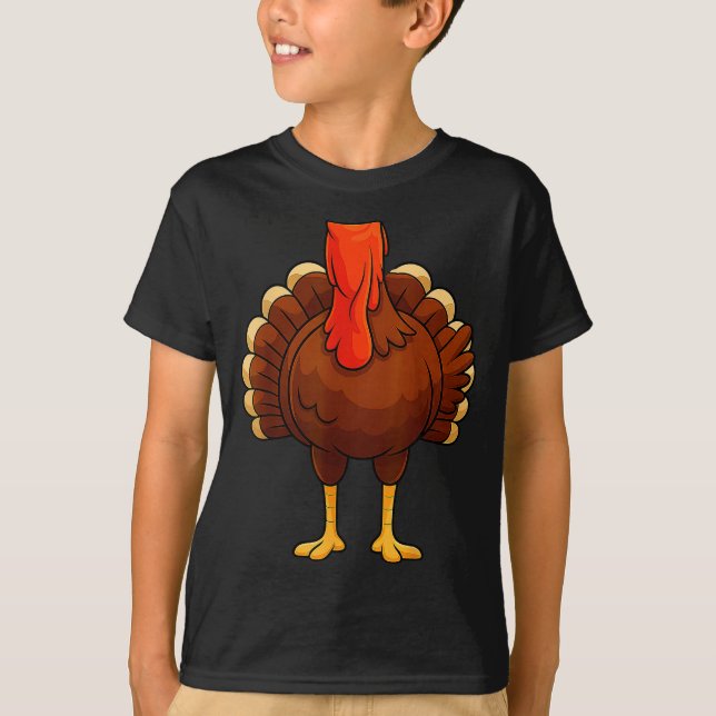 Funny Turkey Body Costume Thanksgiving Men Women K T-Shirt (Front)