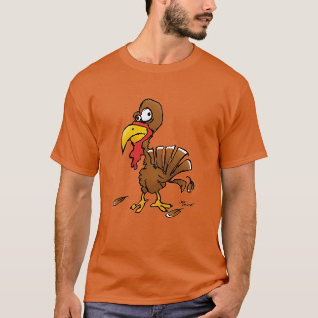 Funny Turkey Cartoon T-Shirt (Front)